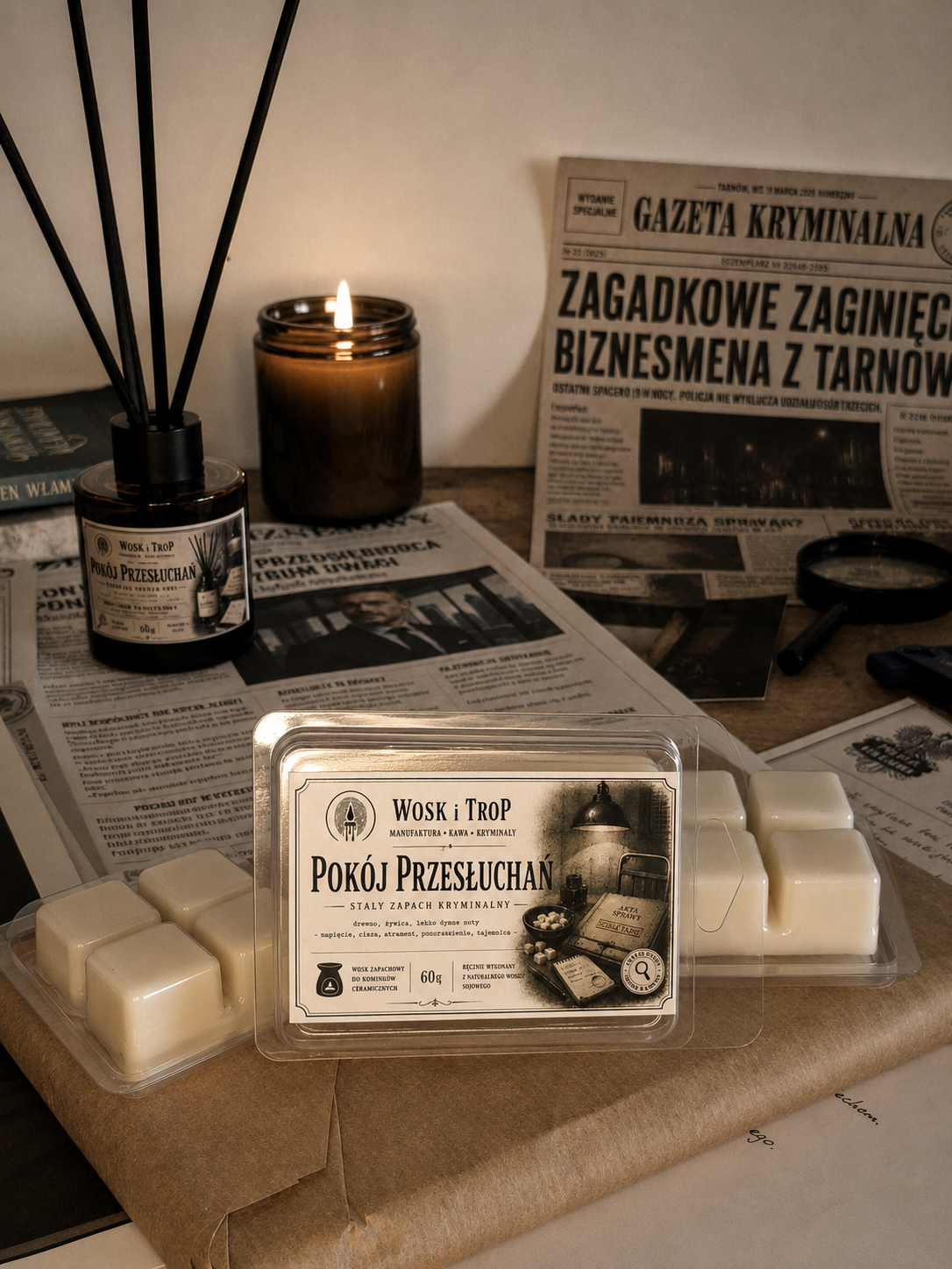 Wosk zapachowy: Pokój Przesłuchań 60 g – Wosk i Trop - obrazek 3