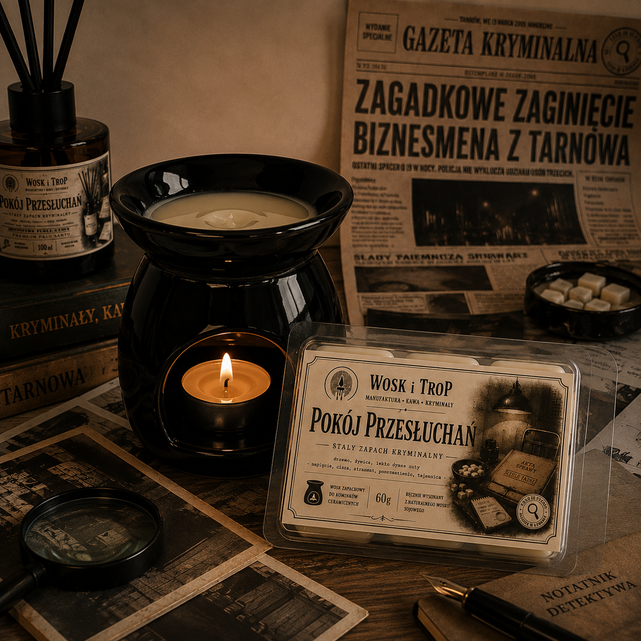 Wosk zapachowy: Pokój Przesłuchań 60 g – Wosk i Trop - obrazek 2